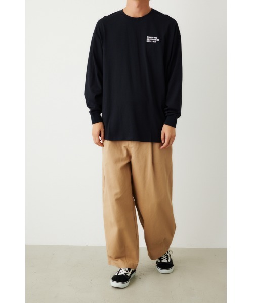 RODEO CROWNS WIDE BOWL（ロデオクラウンズワイドボウル）の「レイヤード 1 POINT L/S Tシャツ（Tシャツ/カットソー・メンズ・ブラック/オフホワイト・LARGE/MEDIUM）」の5枚目の写真