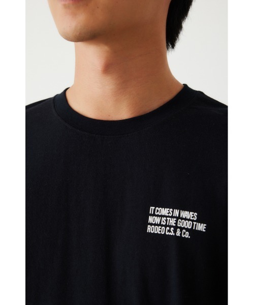 RODEO CROWNS WIDE BOWL（ロデオクラウンズワイドボウル）の「レイヤード 1 POINT L/S Tシャツ（Tシャツ/カットソー・メンズ・ブラック/オフホワイト・LARGE/MEDIUM）」の6枚目の写真