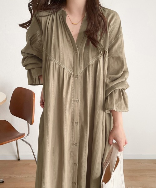 classicalelf(クラシカルエルフ)の「大人のラフスタイル。綿100%前後2wayストライプドビーワンピース(ワンピース・レディース・ブラック/ベージュ/モカ・SMALL/MEDIUM/LARGE/X-LARGE)」の22枚目の写真