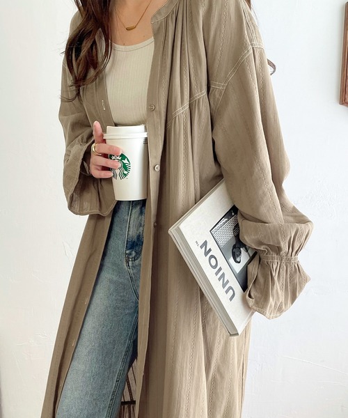 classicalelf(クラシカルエルフ)の「大人のラフスタイル。綿100%前後2wayストライプドビーワンピース(ワンピース・レディース・ブラック/ベージュ/モカ・SMALL/MEDIUM/LARGE/X-LARGE)」の19枚目の写真