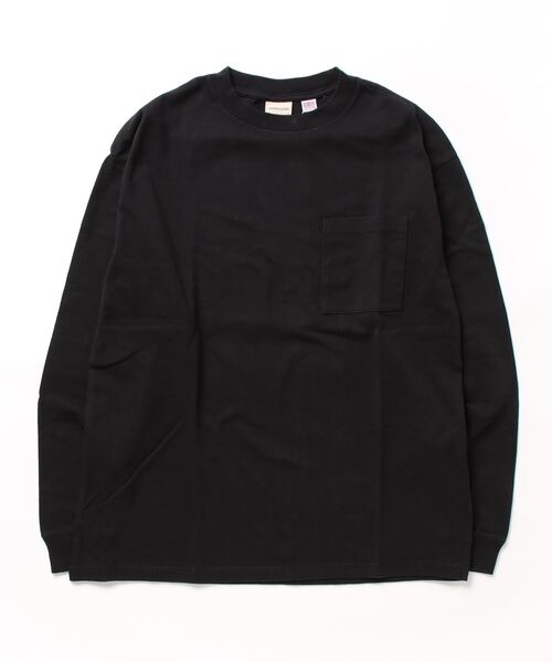 go slow caravan(ゴースローキャラバン)の「Good Wear/グッドウェア 袖リブ ポケット付き L/S BIG TEE(Tシャツ/カットソー・メンズ・ブラック/カーキ/ダークブラウン/ホワイト/サンドベージュ/ネイビー/オレンジ/イエロー・X-LARGE/MEDIUM/LARGE)」の3枚目の写真