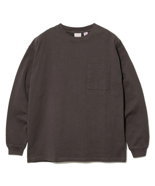 go slow caravan(ゴースローキャラバン)の「Good Wear/グッドウェア 袖リブ ポケット付き L/S BIG TEE(Tシャツ/カットソー・メンズ・ブラック/カーキ/ダークブラウン/ホワイト/サンドベージュ/ネイビー/オレンジ/イエロー・X-LARGE/MEDIUM/LARGE)」の4枚目の写真