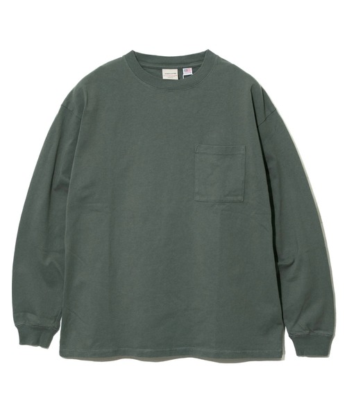 go slow caravan(ゴースローキャラバン)の「Good Wear/グッドウェア 袖リブ ポケット付き L/S BIG TEE(Tシャツ/カットソー・メンズ・ブラック/カーキ/ダークブラウン/ホワイト/サンドベージュ/ネイビー/オレンジ/イエロー・X-LARGE/MEDIUM/LARGE)」の5枚目の写真