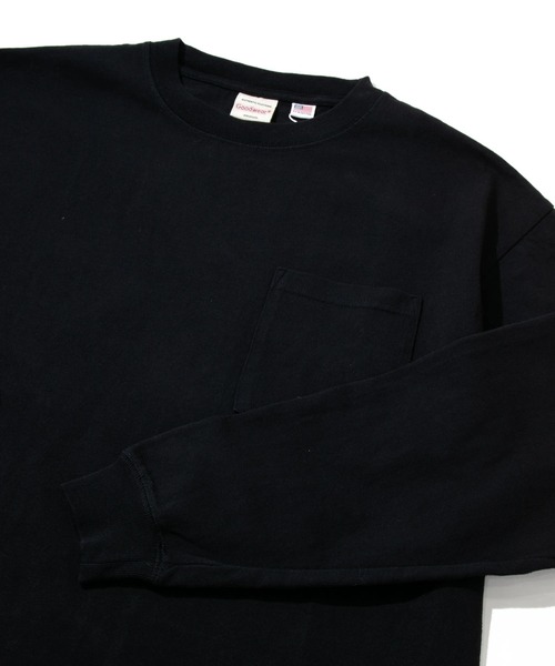 go slow caravan(ゴースローキャラバン)の「Good Wear/グッドウェア 袖リブ ポケット付き L/S BIG TEE(Tシャツ/カットソー・メンズ・ブラック/カーキ/ダークブラウン/ホワイト/サンドベージュ/ネイビー/オレンジ/イエロー・X-LARGE/MEDIUM/LARGE)」の11枚目の写真