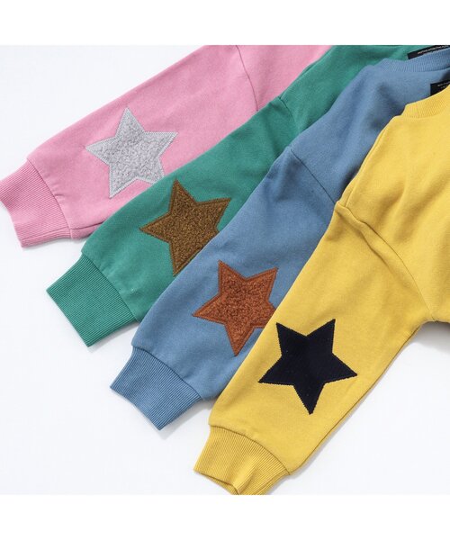 BREEZE(ブリーズ)の「【ユニセックス】スターパッチトレーナー(スウェット・キッズ・グリーン/ピンク/レインボー/ブラック/アイボリー/ベージュ/イエロー/ブルー・80/90/100/110/120/130/140/150)」の13枚目の写真