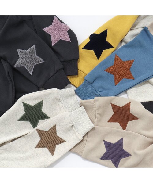 BREEZE(ブリーズ)の「【ユニセックス】スターパッチトレーナー(スウェット・キッズ・グリーン/ピンク/レインボー/ブラック/アイボリー/ベージュ/イエロー/ブルー・80/90/100/110/120/130/140/150)」の14枚目の写真