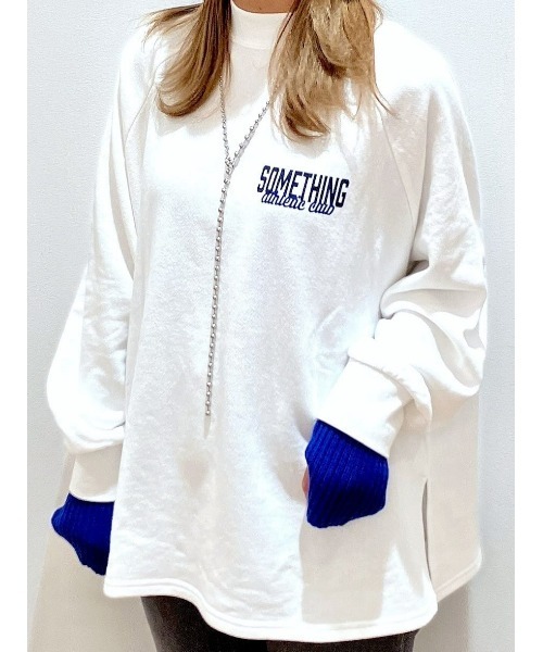 SOMETHING（サムシング）の「【SOMETHING】袖ニットレイヤードスウェット（スウェット・レディース・ホワイト・フリー）」の16枚目の写真