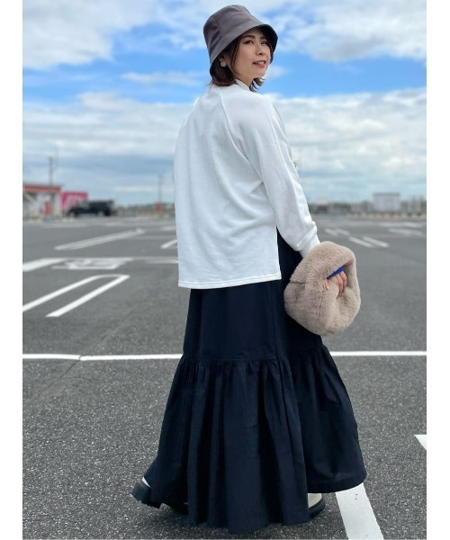 SOMETHING（サムシング）の「【SOMETHING】袖ニットレイヤードスウェット（スウェット・レディース・ホワイト・フリー）」の12枚目の写真