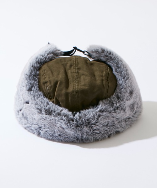 POLeR(ポーラー)の「【POLER】 ミリタリーファーバイザーキャップ(ハット・メンズ・ブラック/ブラウン/オリーブ・ONE SIZE)」の8枚目の写真