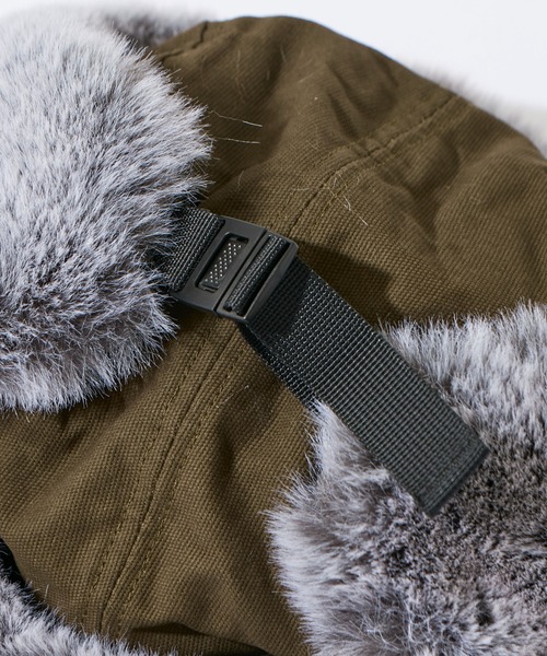 POLeR(ポーラー)の「【POLER】 ミリタリーファーバイザーキャップ(ハット・メンズ・ブラック/ブラウン/オリーブ・ONE SIZE)」の11枚目の写真