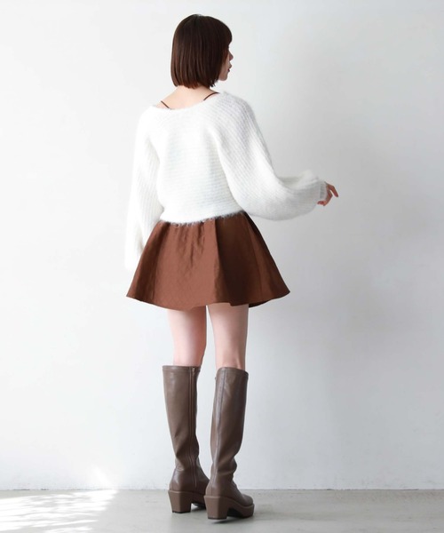 archives（アルシーヴ）の「起毛2WAYクロスリブニット（ニット/セーター・レディース・オレンジ/グレー/ブラウン/アイボリー/グリーン/ベージュ/ピンク/チャコールグレー・MEDIUM）」の15枚目の写真