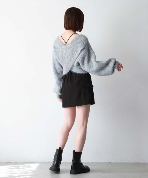 archives（アルシーヴ）の「起毛2WAYクロスリブニット（ニット/セーター・レディース・オレンジ/グレー/ブラウン/アイボリー/グリーン/ベージュ/ピンク/チャコールグレー・MEDIUM）」の22枚目の写真