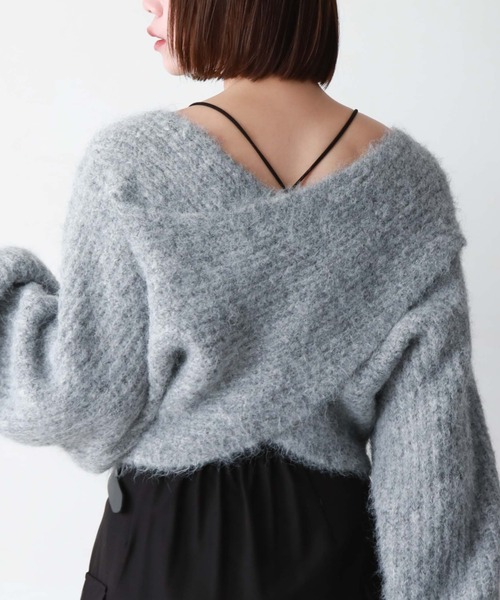 archives（アルシーヴ）の「起毛2WAYクロスリブニット（ニット/セーター・レディース・オレンジ/グレー/ブラウン/アイボリー/グリーン/ベージュ/ピンク/チャコールグレー・MEDIUM）」の18枚目の写真