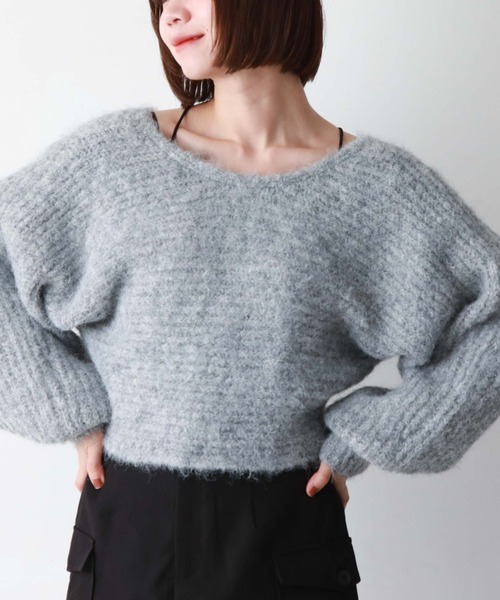 archives（アルシーヴ）の「起毛2WAYクロスリブニット（ニット/セーター・レディース・オレンジ/グレー/ブラウン/アイボリー/グリーン/ベージュ/ピンク/チャコールグレー・MEDIUM）」の20枚目の写真