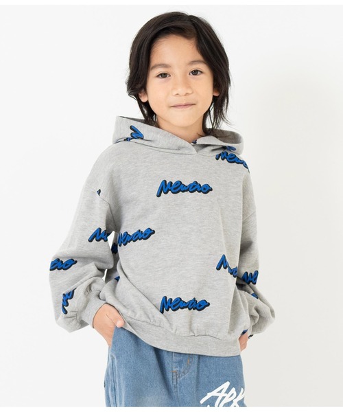 ANAP kids（アナップキッズ）の「英字柄裏毛スウェットパーカー【親子お揃い】（パーカー・キッズ・ブラック/グレー/グリーン・120cm/110cm/130cm）」の3枚目の写真