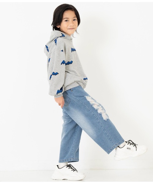 ANAP kids（アナップキッズ）の「英字柄裏毛スウェットパーカー【親子お揃い】（パーカー・キッズ・ブラック/グレー/グリーン・120cm/110cm/130cm）」の19枚目の写真