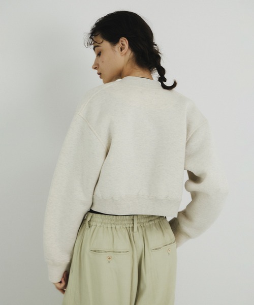 UNFIL(アンフィル)の「unfil アンフィル / double faced jersey cropped zip jacket ダブルフェイスドジャージークロップドジップジャケット / WFSP-UW109(ブルゾン・レディース・オートミール/ヘザーグレー・1)」の4枚目の写真