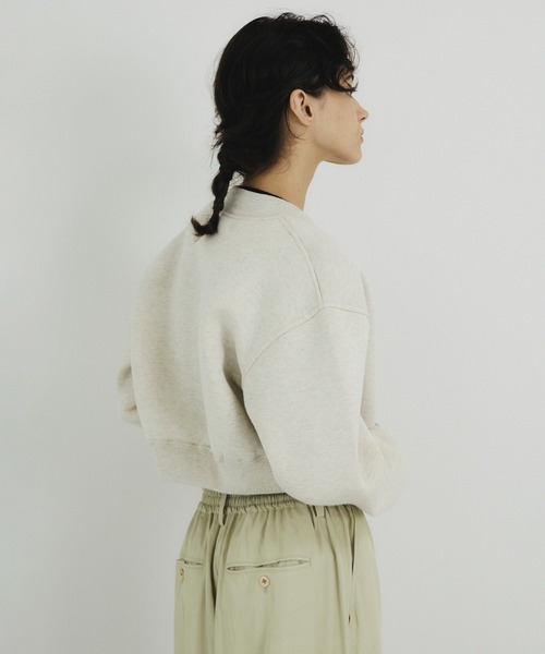 UNFIL(アンフィル)の「unfil アンフィル / double faced jersey cropped zip jacket ダブルフェイスドジャージークロップドジップジャケット / WFSP-UW109(ブルゾン・レディース・オートミール/ヘザーグレー・1)」の5枚目の写真