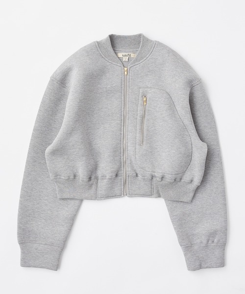 UNFIL(アンフィル)の「unfil アンフィル / double faced jersey cropped zip jacket ダブルフェイスドジャージークロップドジップジャケット / WFSP-UW109(ブルゾン・レディース・オートミール/ヘザーグレー・1)」の6枚目の写真