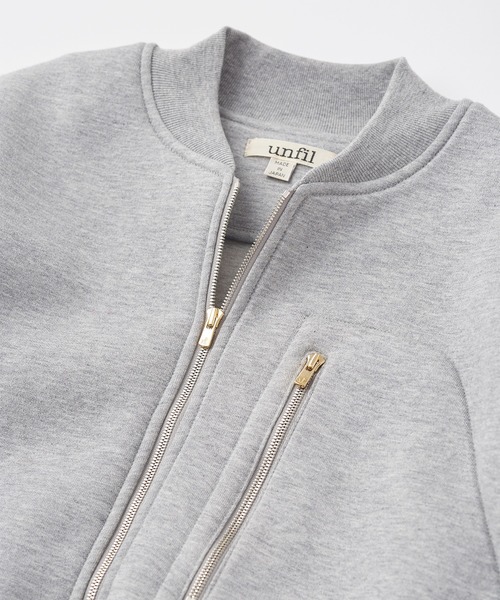 UNFIL(アンフィル)の「unfil アンフィル / double faced jersey cropped zip jacket ダブルフェイスドジャージークロップドジップジャケット / WFSP-UW109(ブルゾン・レディース・オートミール/ヘザーグレー・1)」の7枚目の写真