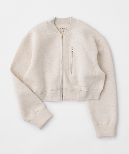 UNFIL(アンフィル)の「unfil アンフィル / double faced jersey cropped zip jacket ダブルフェイスドジャージークロップドジップジャケット / WFSP-UW109(ブルゾン・レディース・オートミール/ヘザーグレー・1)」の9枚目の写真