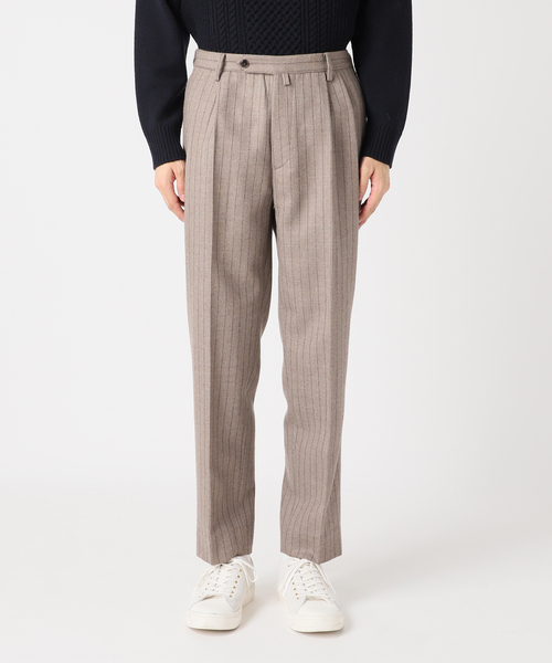 EDIFICE（エディフィス）の「E.フレンチ ツータック テーパード ストライプ（スラックス・メンズ・ベージュ・46/44/48）」の2枚目の写真