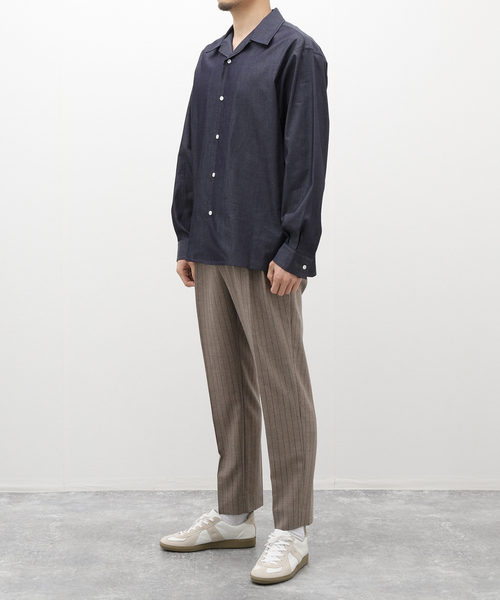 EDIFICE（エディフィス）の「E.フレンチ ツータック テーパード ストライプ（スラックス・メンズ・ベージュ・46/44/48）」の16枚目の写真