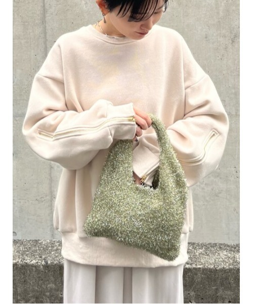 ANAP(アナップ)の「アームジップ裏起毛スウェット トレーナー(スウェット・レディース・ピンク/アイボリー/ダークグレー/ブラック・FREE)」の1枚目の写真