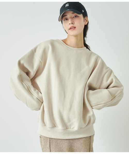ANAP(アナップ)の「アームジップ裏起毛スウェット トレーナー(スウェット・レディース・ピンク/アイボリー/ダークグレー/ブラック・FREE)」の16枚目の写真