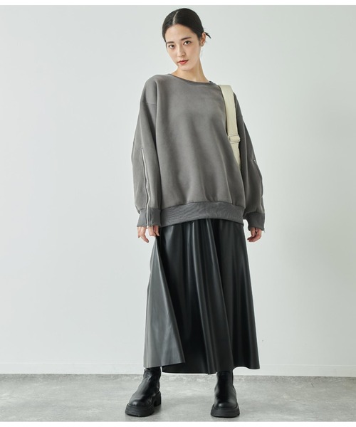 ANAP(アナップ)の「アームジップ裏起毛スウェット トレーナー(スウェット・レディース・ピンク/アイボリー/ダークグレー/ブラック・FREE)」の13枚目の写真