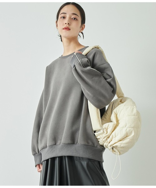ANAP(アナップ)の「アームジップ裏起毛スウェット トレーナー(スウェット・レディース・ピンク/アイボリー/ダークグレー/ブラック・FREE)」の12枚目の写真