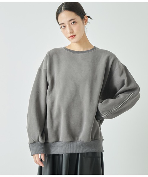 ANAP(アナップ)の「アームジップ裏起毛スウェット トレーナー(スウェット・レディース・ピンク/アイボリー/ダークグレー/ブラック・FREE)」の10枚目の写真