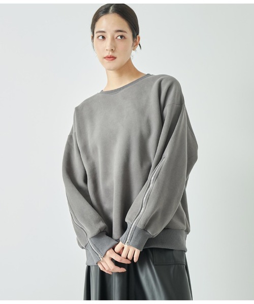 ANAP(アナップ)の「アームジップ裏起毛スウェット トレーナー(スウェット・レディース・ピンク/アイボリー/ダークグレー/ブラック・FREE)」の11枚目の写真