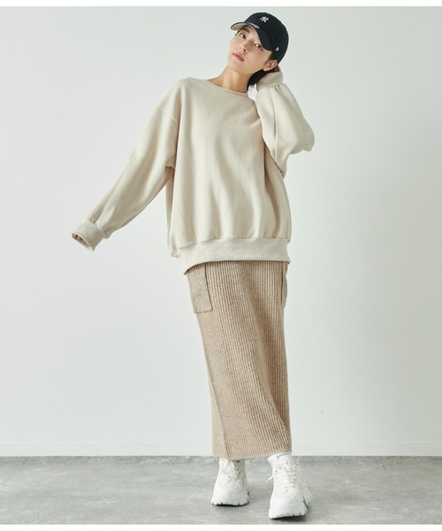 ANAP(アナップ)の「アームジップ裏起毛スウェット トレーナー(スウェット・レディース・ピンク/アイボリー/ダークグレー/ブラック・FREE)」の22枚目の写真