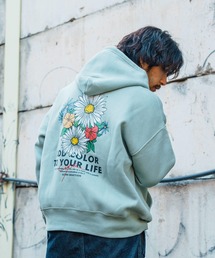 【Leyline】Vivid flowers print parka