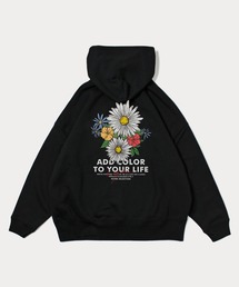 【Leyline】Vivid flowers print parka