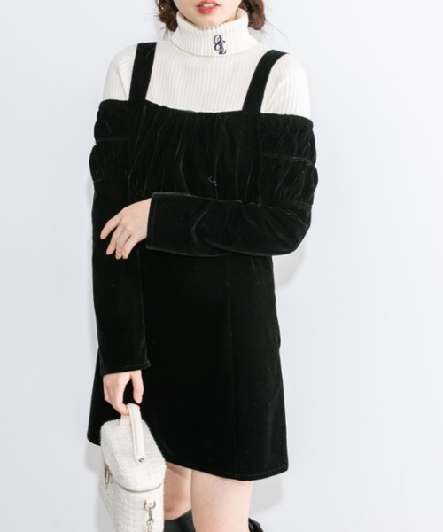 OLIVE des OLIVE(オリーブデオリーブ)の「little orun リボンミニワンピース 1032180100(ドレス・レディース・ブラック/チャコールグレー・FREE)」の18枚目の写真