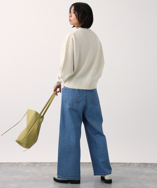 BARNYARDSTORM（バンヤードストーム）の「BARNYARDSTORM / どんなスタイルにも使える！／シンプルVネックカーディガン（ニット/セーター・レディース・モカ/ホワイト/ブルー・FREE）」の12枚目の写真