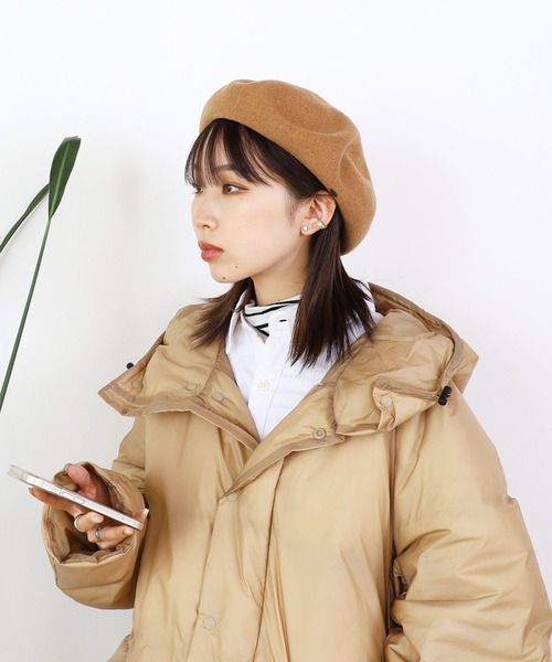 milsa（ミルサ）の「milsa/ミルサ BASQEW BERET ベレー帽（ハンチング/ベレー帽・レディース・キャメル/ライトベージュ/ワイン/グレー/ブラック・M/57.5cm）」の11枚目の写真