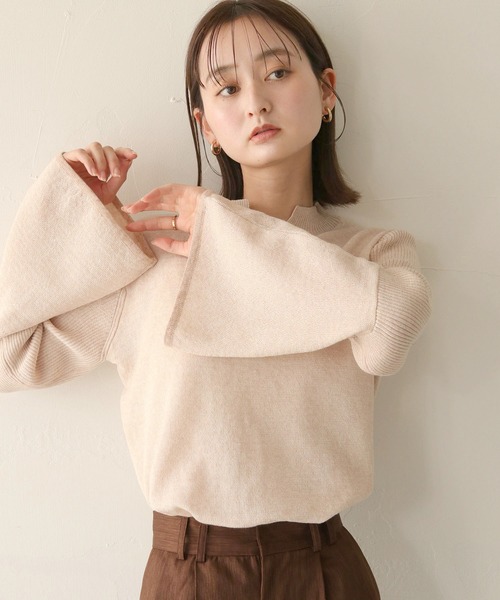 CLEIO（クレイオ）の「【CLEIO】涙開きベルスリーブニット（ニット/セーター・レディース・アイボリー/テラコッタ/ベージュ・FREE）」の7枚目の写真