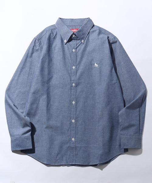 Healthknit(ヘルスニット)の「【Healthknit/ヘルスニット】ブロード ロングスリーブ ボタンダウン ワンポイントシャツ(シャツ/ブラウス・メンズ・ブルー/ワイン/ネイビー/ダークブルー/ホワイト/サーモンピンク・M/L/XL)」の11枚目の写真