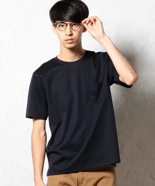 green label relaxing（グリーンレーベルリラクシング）の「HI/G PONTE ポケット BIG-Tシャツ S/S◆（Tシャツ/カットソー・メンズ・ホワイト/グレー/ネイビー/オフホワイト/ブラック/ロイヤルブルー/ダークグレー・MEDIUM/SMALL/LARGE）」の6枚目の写真