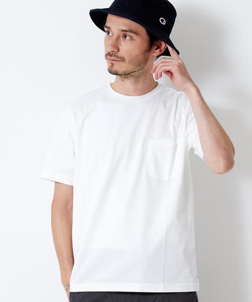 green label relaxing（グリーンレーベルリラクシング）の「HI/G PONTE ポケット BIG-Tシャツ S/S◆（Tシャツ/カットソー・メンズ・ホワイト/グレー/ネイビー/オフホワイト/ブラック/ロイヤルブルー/ダークグレー・MEDIUM/SMALL/LARGE）」の2枚目の写真