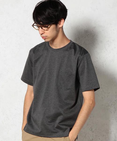 green label relaxing（グリーンレーベルリラクシング）の「HI/G PONTE ポケット BIG-Tシャツ S/S◆（Tシャツ/カットソー・メンズ・ホワイト/グレー/ネイビー/オフホワイト/ブラック/ロイヤルブルー/ダークグレー・MEDIUM/SMALL/LARGE）」の5枚目の写真