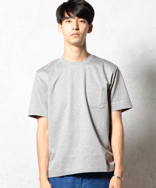 green label relaxing（グリーンレーベルリラクシング）の「HI/G PONTE ポケット BIG-Tシャツ S/S◆（Tシャツ/カットソー・メンズ・ホワイト/グレー/ネイビー/オフホワイト/ブラック/ロイヤルブルー/ダークグレー・MEDIUM/SMALL/LARGE）」の9枚目の写真