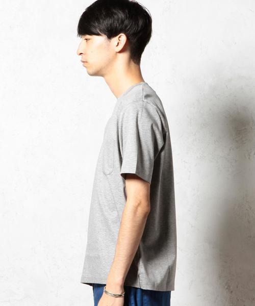 green label relaxing（グリーンレーベルリラクシング）の「HI/G PONTE ポケット BIG-Tシャツ S/S◆（Tシャツ/カットソー・メンズ・ホワイト/グレー/ネイビー/オフホワイト/ブラック/ロイヤルブルー/ダークグレー・MEDIUM/SMALL/LARGE）」の10枚目の写真