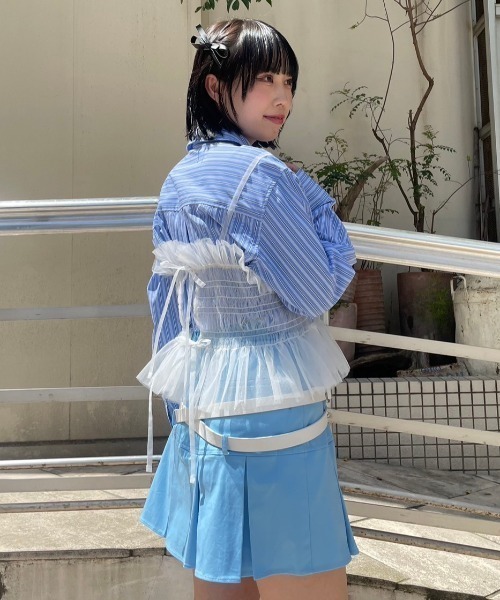 Candy Stripper（キャンディストリッパー）の「GIRL HOOD TULLE キャミソール（キャミソール・レディース・ブラック/ブルー系その他/グレー/オフホワイト・2）」の11枚目の写真