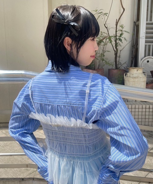 Candy Stripper（キャンディストリッパー）の「GIRL HOOD TULLE キャミソール（キャミソール・レディース・ブラック/ブルー系その他/グレー/オフホワイト・2）」の8枚目の写真