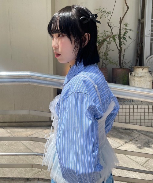 Candy Stripper（キャンディストリッパー）の「GIRL HOOD TULLE キャミソール（キャミソール・レディース・ブラック/ブルー系その他/グレー/オフホワイト・2）」の9枚目の写真