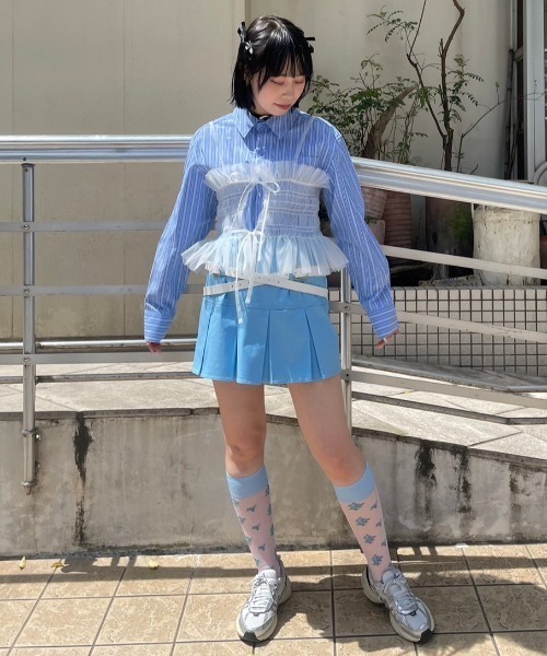 Candy Stripper（キャンディストリッパー）の「GIRL HOOD TULLE キャミソール（キャミソール・レディース・ブラック/ブルー系その他/グレー/オフホワイト・2）」の12枚目の写真